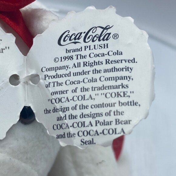 Collectible Coca-Cola Polar Bear Plush With Polka Dot Collar 5” - Picture 4 of 10